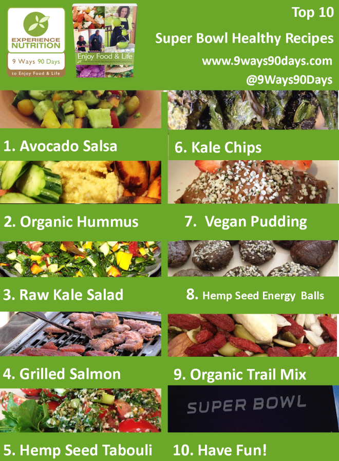 Experience Nutrition: 9 Ways 90 Days: Top 10 Super Bowl Healthy Recipes 10 HAVE FUN!